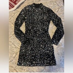 Floret Studios Long-sleeve Sequin Mini Dress